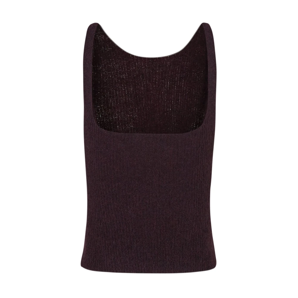 Cortana Zakia top in baby alpaca wol en zijde bordeaux Purple Dames