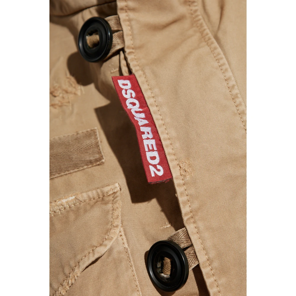 Dsquared2 Jas met logo Beige Dames