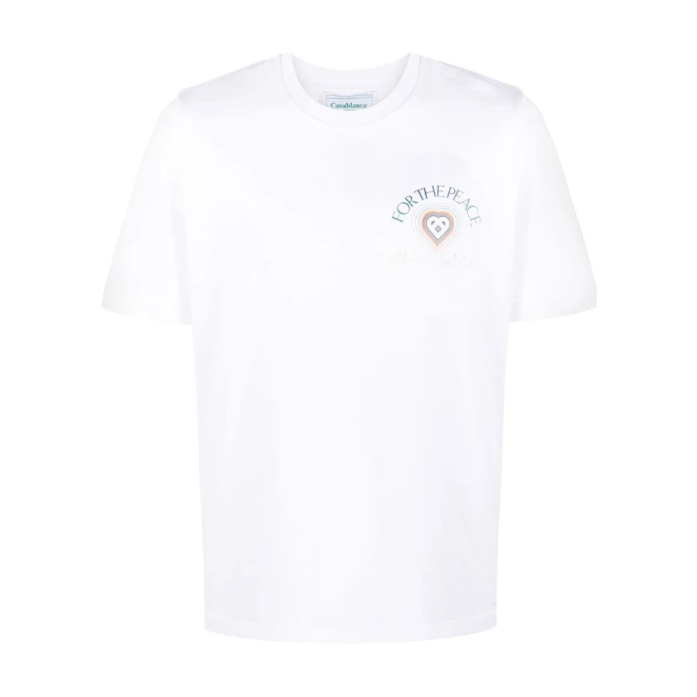 Casablanca Stijlvol Bedrukt T-Shirt voor Heren White Heren