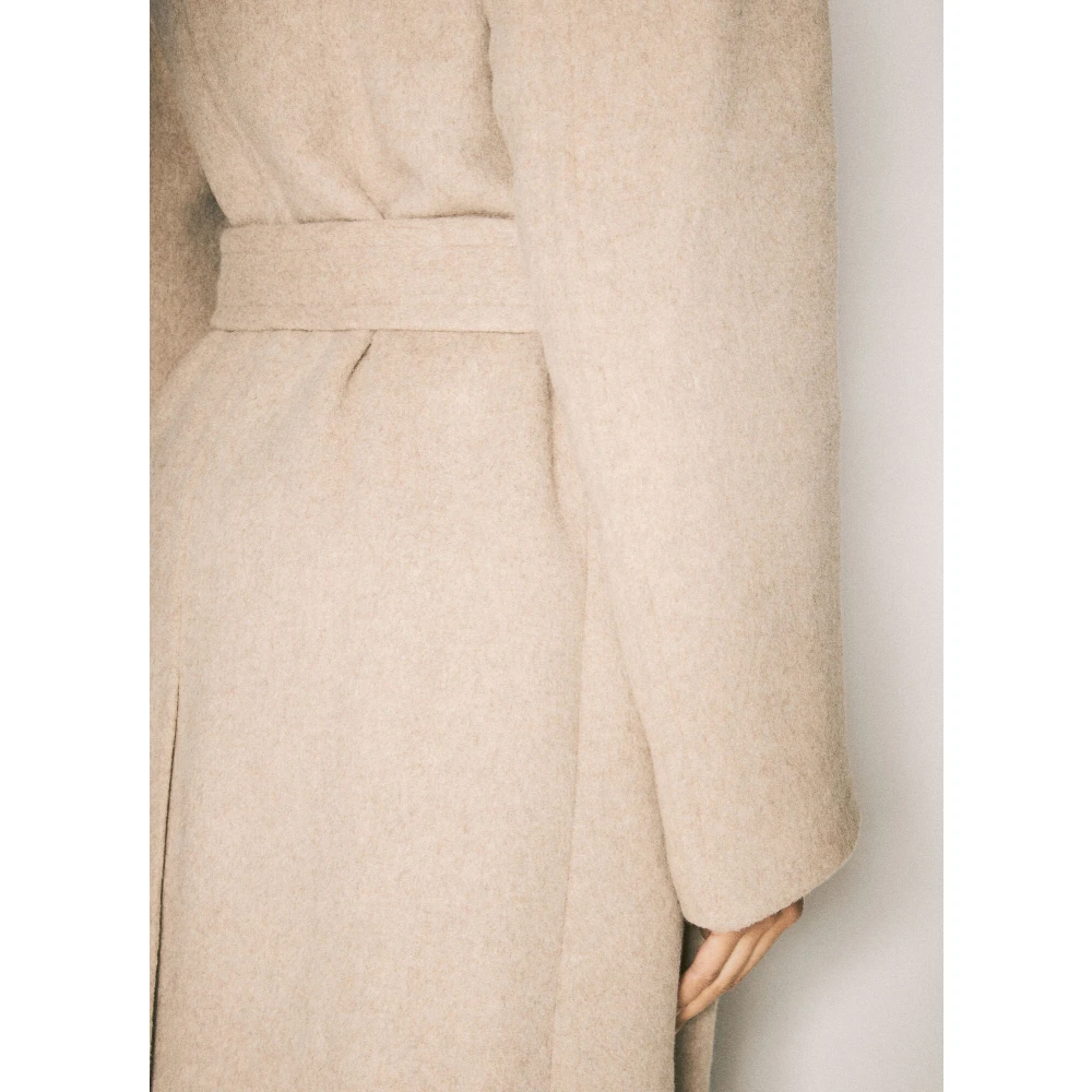 MM6 Maison Margiela Wolmix omslagjas met riem Beige Dames
