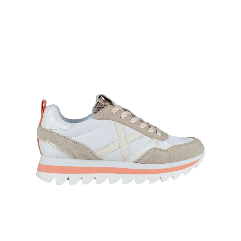 Munich Kvinders Multicolor Sko, Dame, Flerfarvet,, Tyl, Hvide Sneakers Urban Ripple Fusion Størrelse 38 Eu
