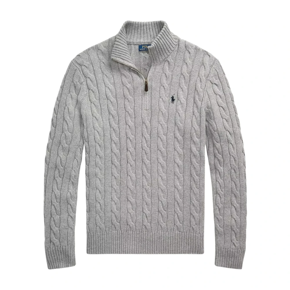 Ralph Lauren Uomo Grigio Maglione In Cotone Con Logo