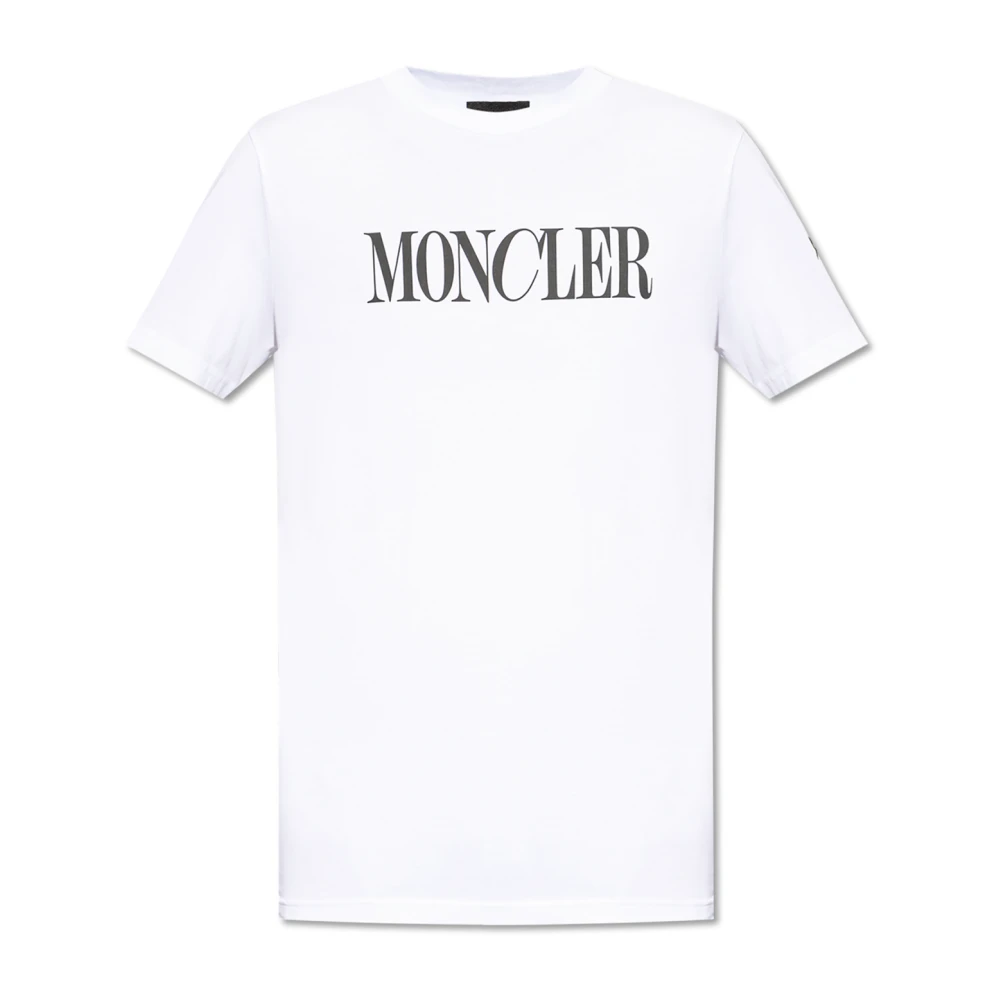 Moncler Witte T-Shirt met Korte Mouwen White Heren