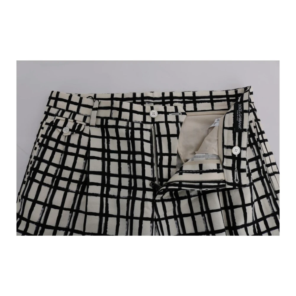 Dolce & Gabbana Gestreepte Linnen Casual Shorts White Heren