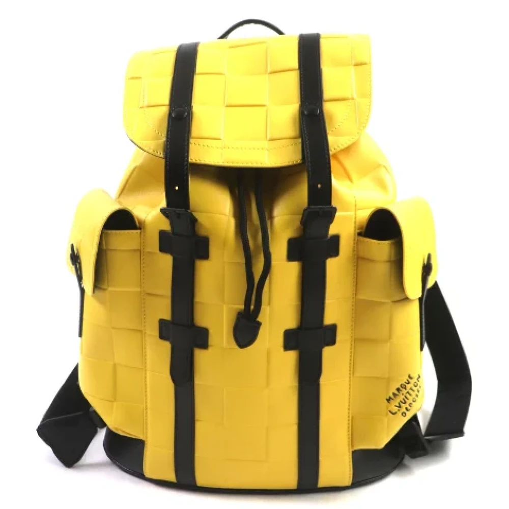 Louis Vuitton Vintage Pre-owned Canvas backpacks Yellow Heren