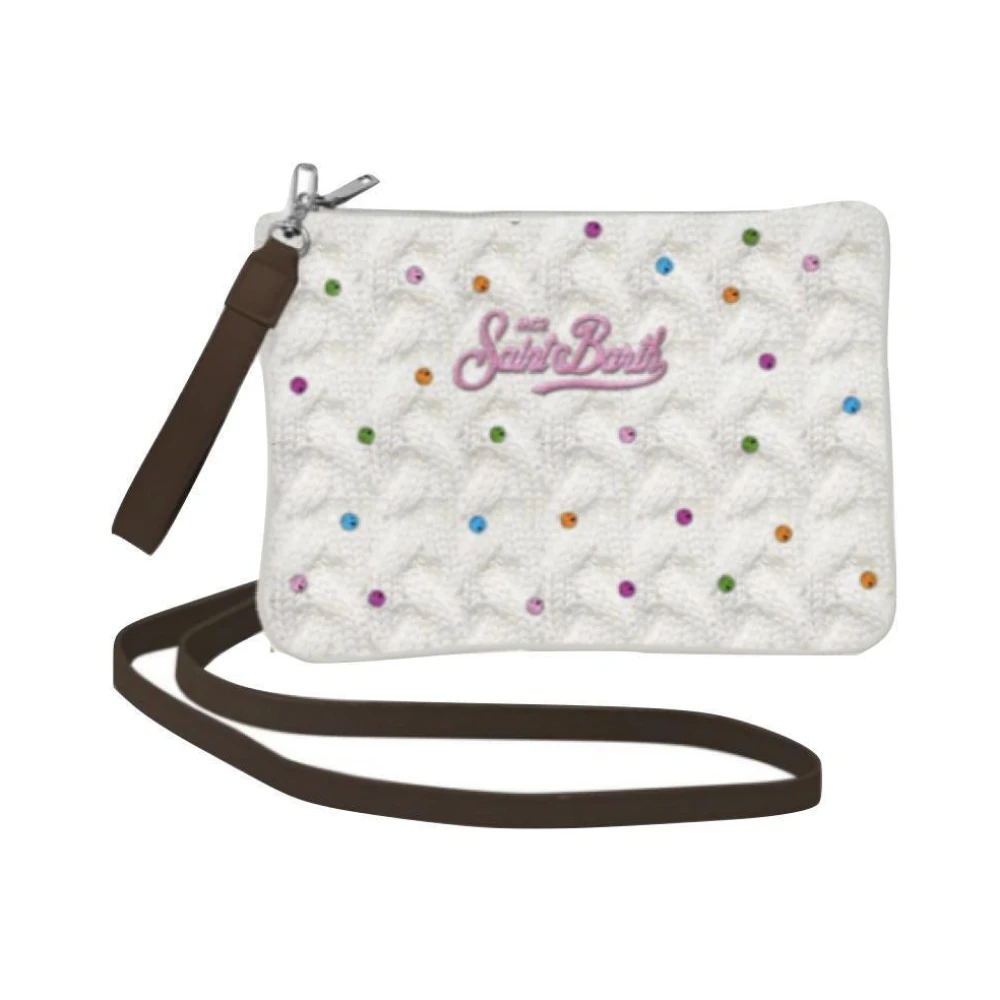 MC2 Saint Barth Tricot en strass clutch tas White Dames