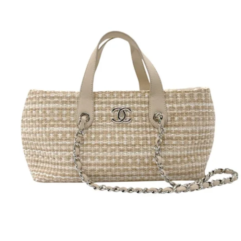 Chanel Vintage Pre-owned Leather handbags Beige Dames