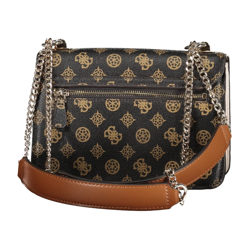 Guess Bruine Schoudertas met Kettinghandvatten Brown Dames