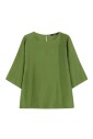 chemisier-vert-en-soie-avec-insert-en-jersey