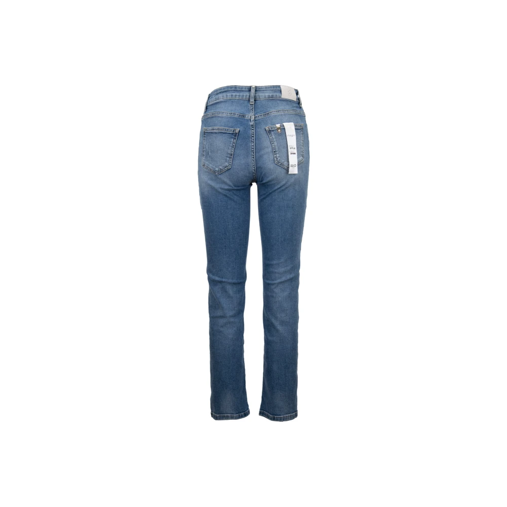 Liu Jo Dames Jeans met Rits en Knoop Blue Dames