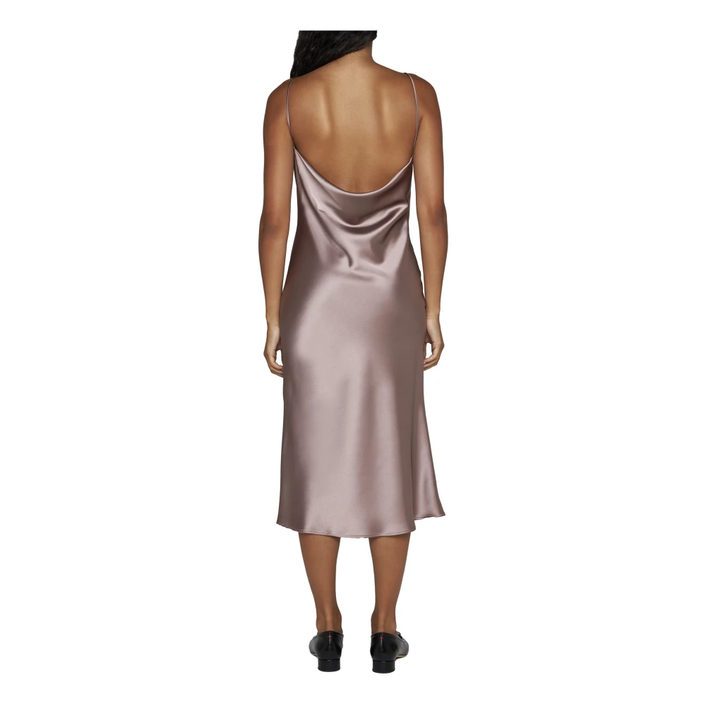 Blanca Vita Satijnafwerking Gedrapeerd Jurk Beige Dames