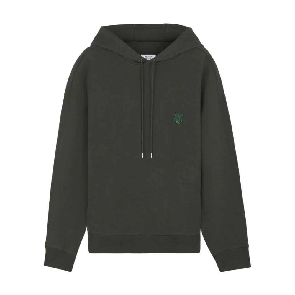 Maison Kitsuné Vos Katoen Hoodie Sweatshirt Green Heren