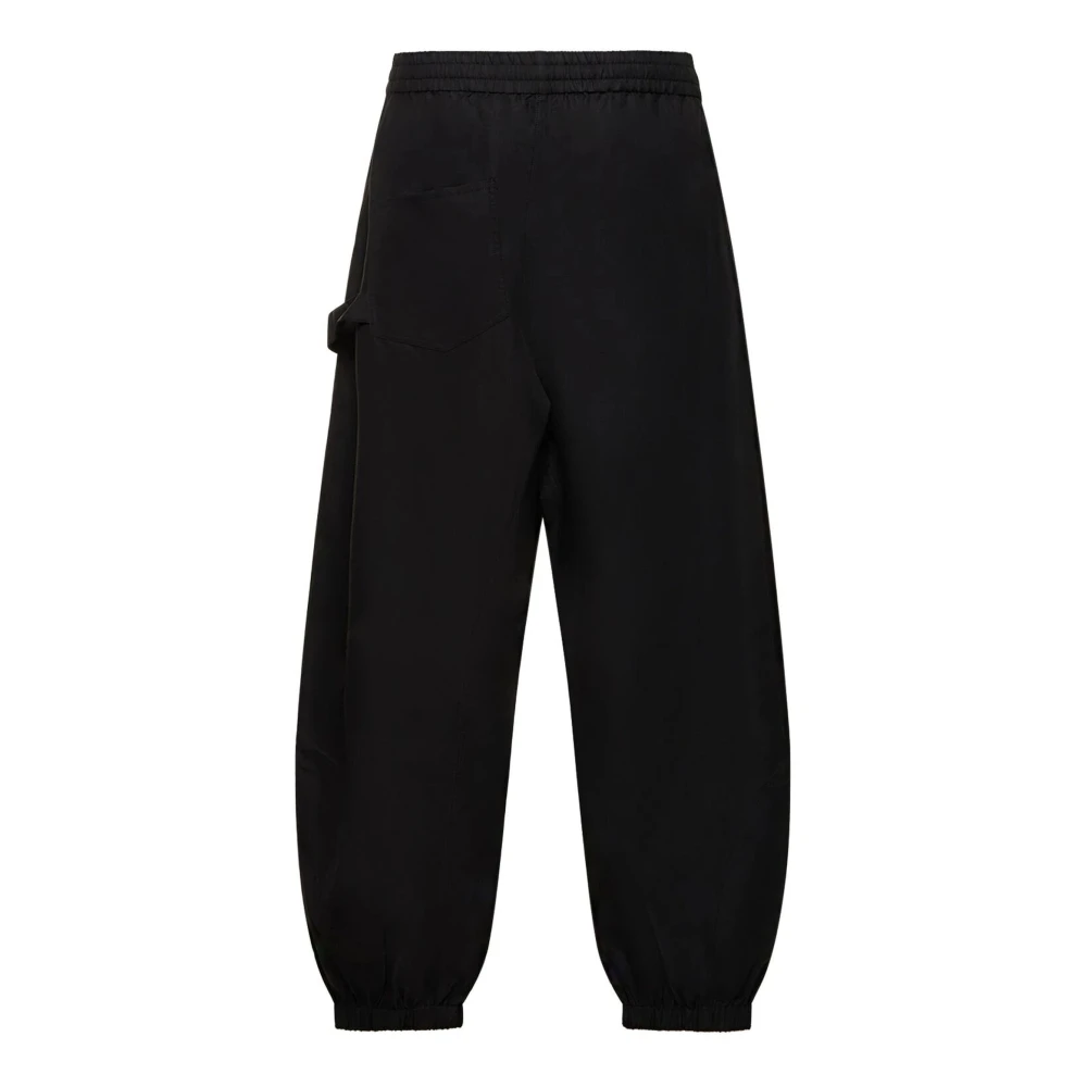 JW Anderson Zwarte sportieve broek met gedraaid ontwerp Black Heren