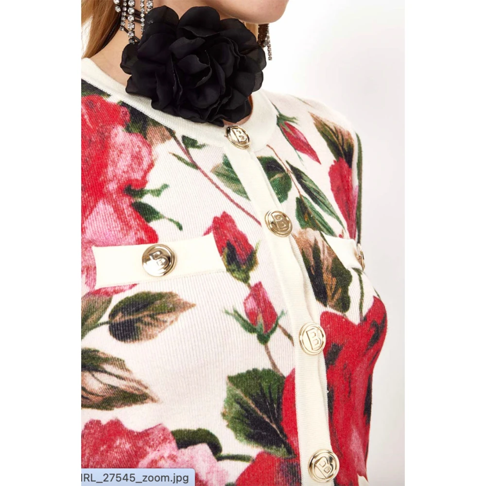Blugirl Rose Print Gebreid Vest Multicolor Dames