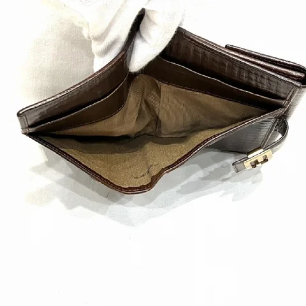 Fendi Vintage Pre-owned Fabric wallets Brown Unisex