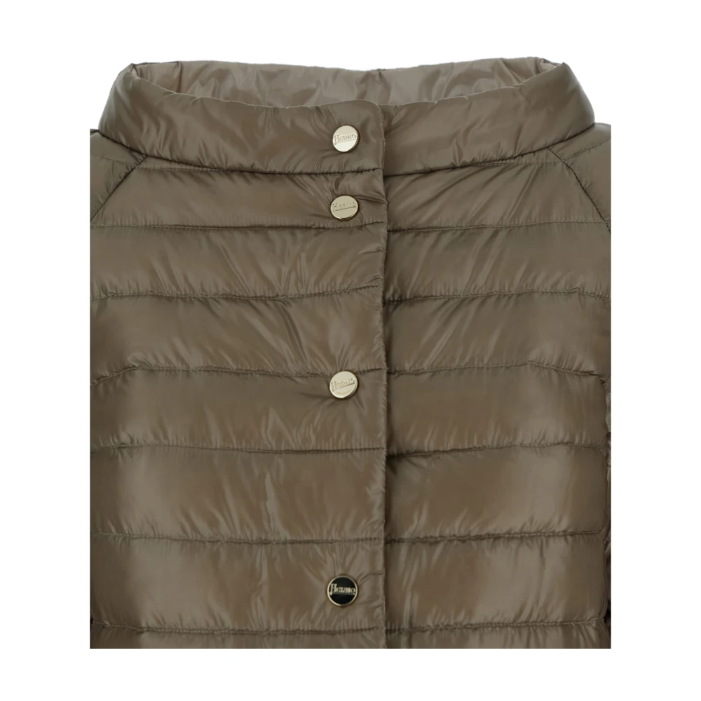 Herno Omkeerbare Ultralichte Nylon Beige Jas Beige Dames