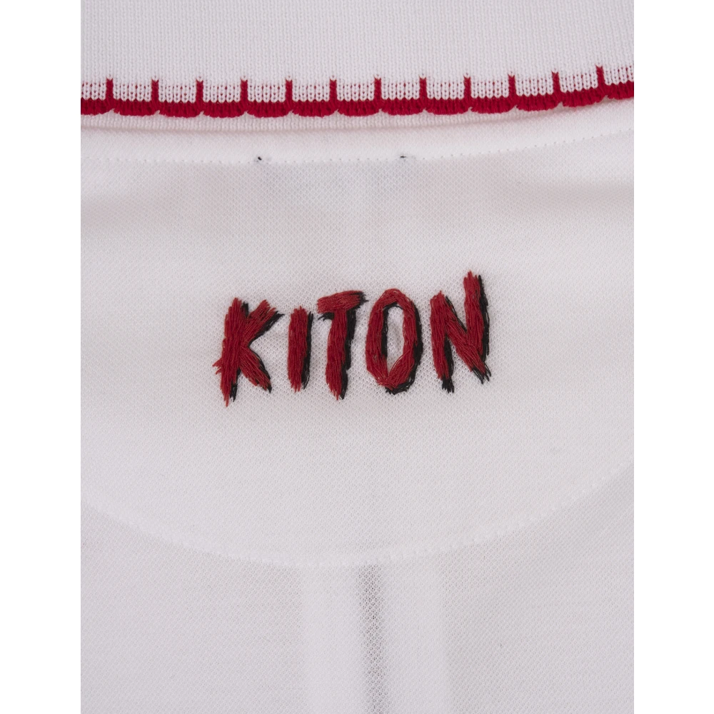 Kiton Graffiti-stijl Wit Poloshirt White Heren