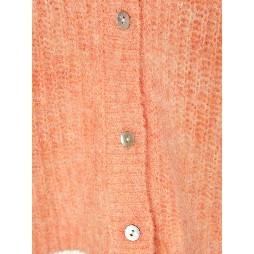 American vintage Mouwloze Cardigan met knoopsluiting Orange Dames