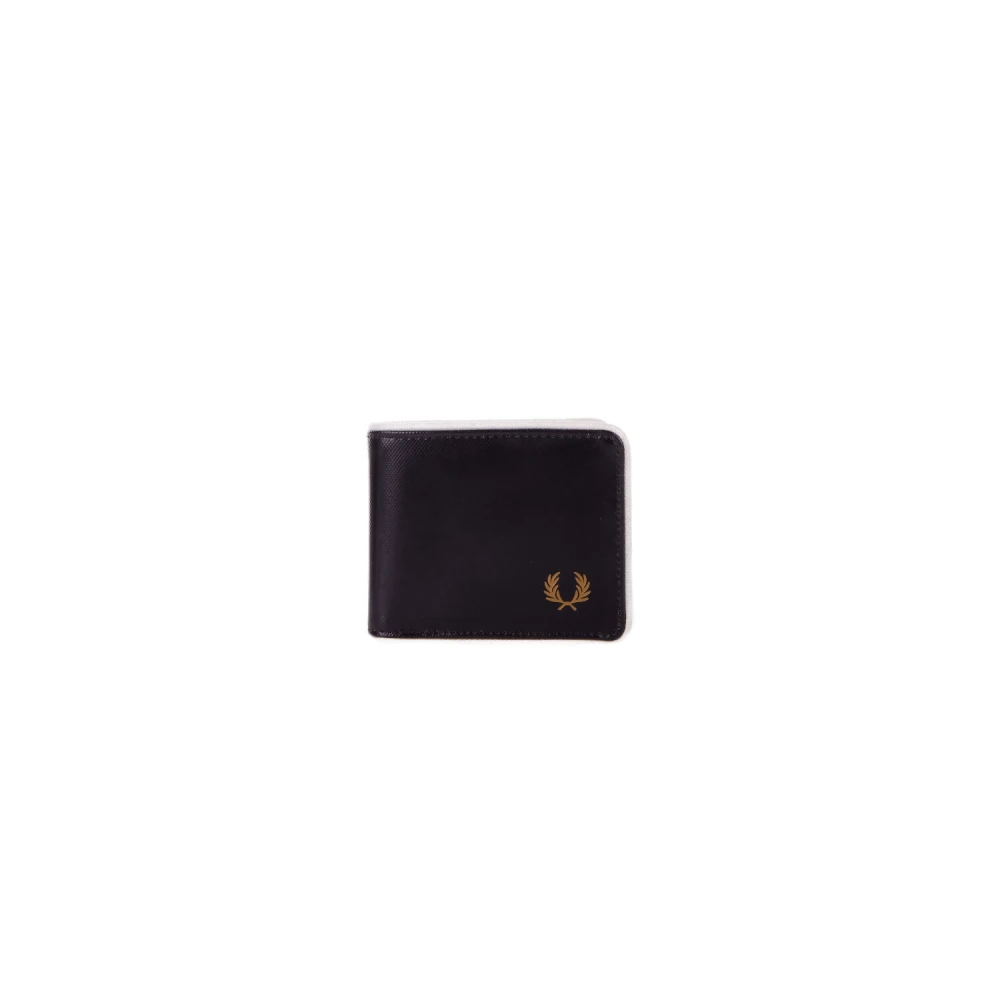 Fred Perry , Wallets & Cardholders, Male, Black, One Size, Beige Logo Wallet With Card Slots