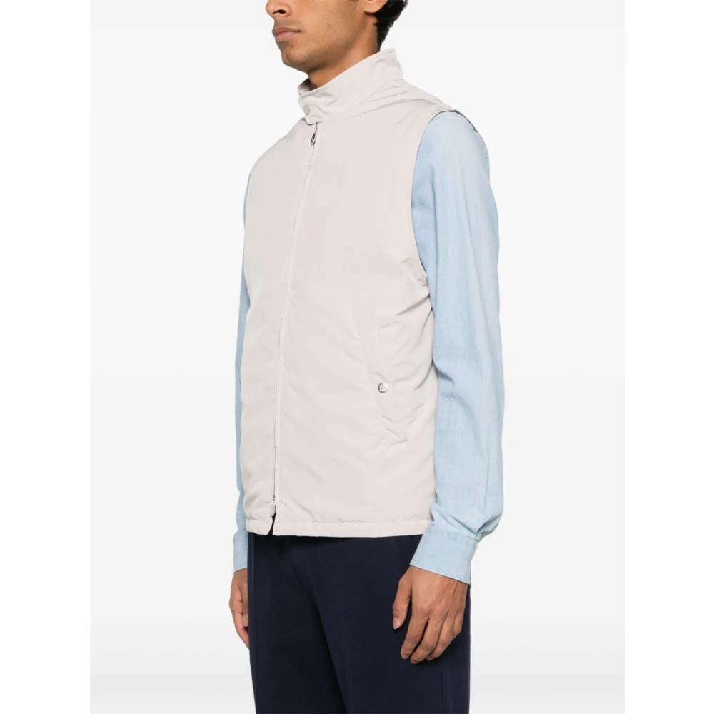 BRUNELLO CUCINELLI Ecru Mouwloze Ritsjas Beige Heren