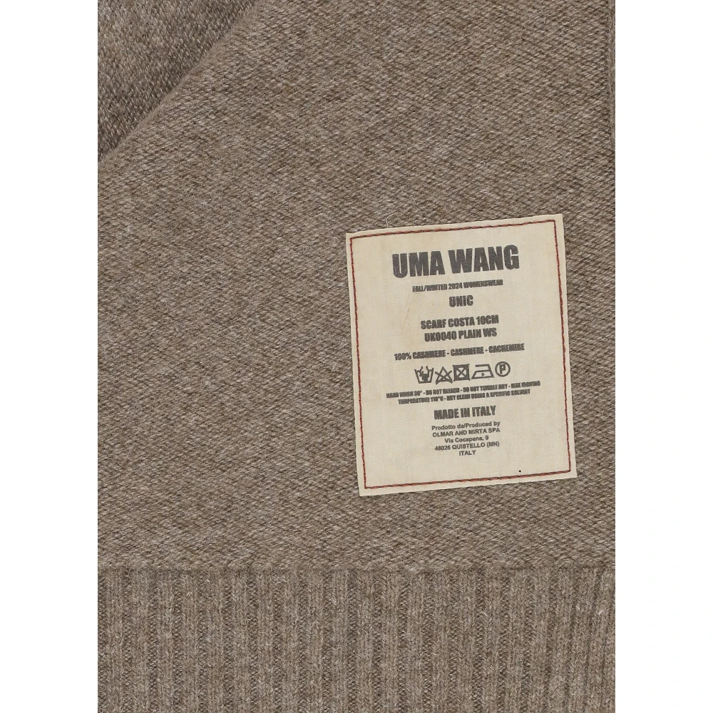 UMA Wang Bruine Cashmere Geribbelde Randen Sjaal Brown Dames