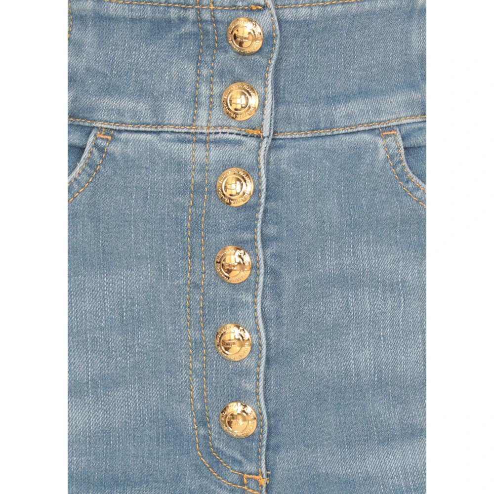 Elisabetta Franchi Lichtblauwe Jeans met Riemlussen Blue Dames