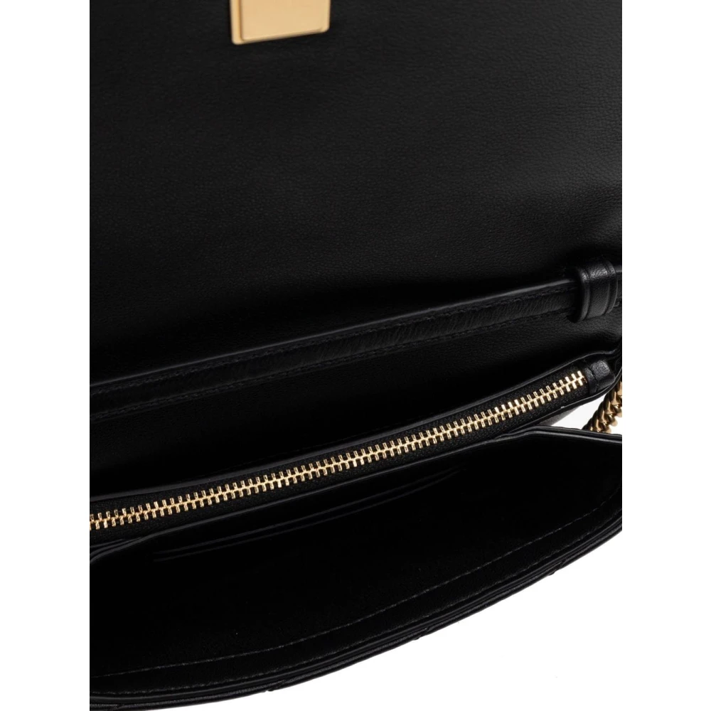 TORY BURCH Chevron Quilted Wallet met Ketting Black Dames