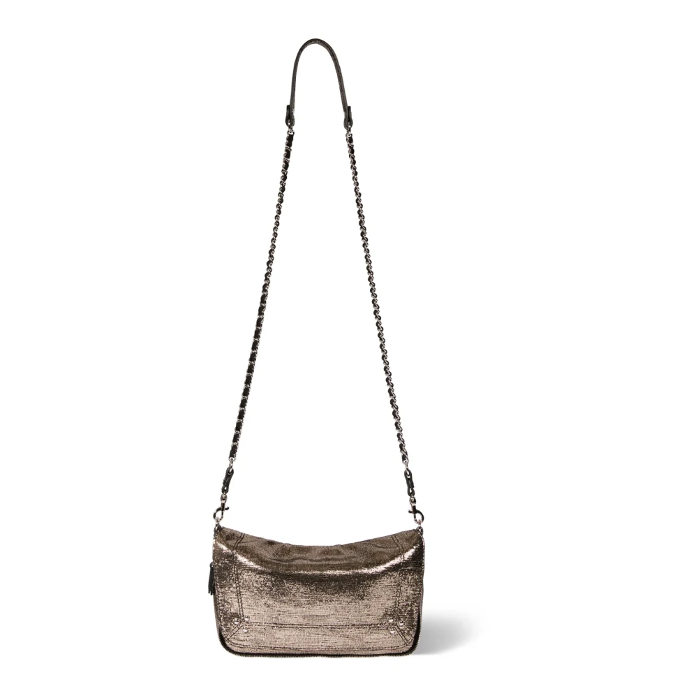 Jérôme Dreyfuss Gevlochten leren en ketting schouderriem tas Beige Dames