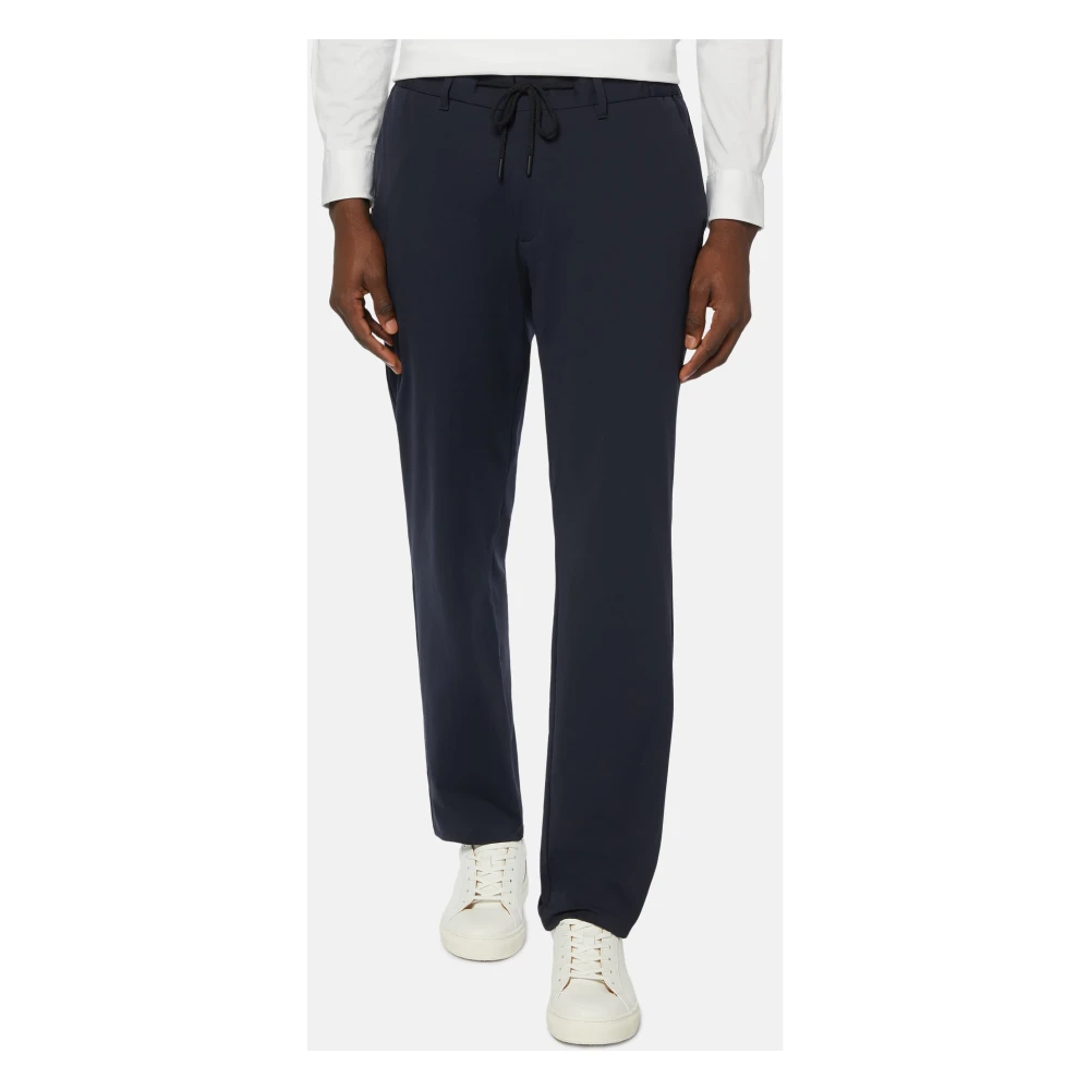 Boggi Milano Btech Stretch Nylon Broek Blue Heren