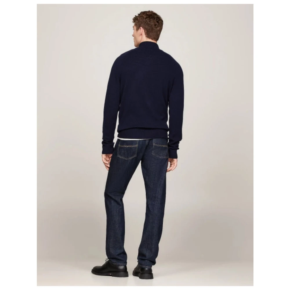 Tommy Hilfiger Wollen half-zip trui Blue Heren