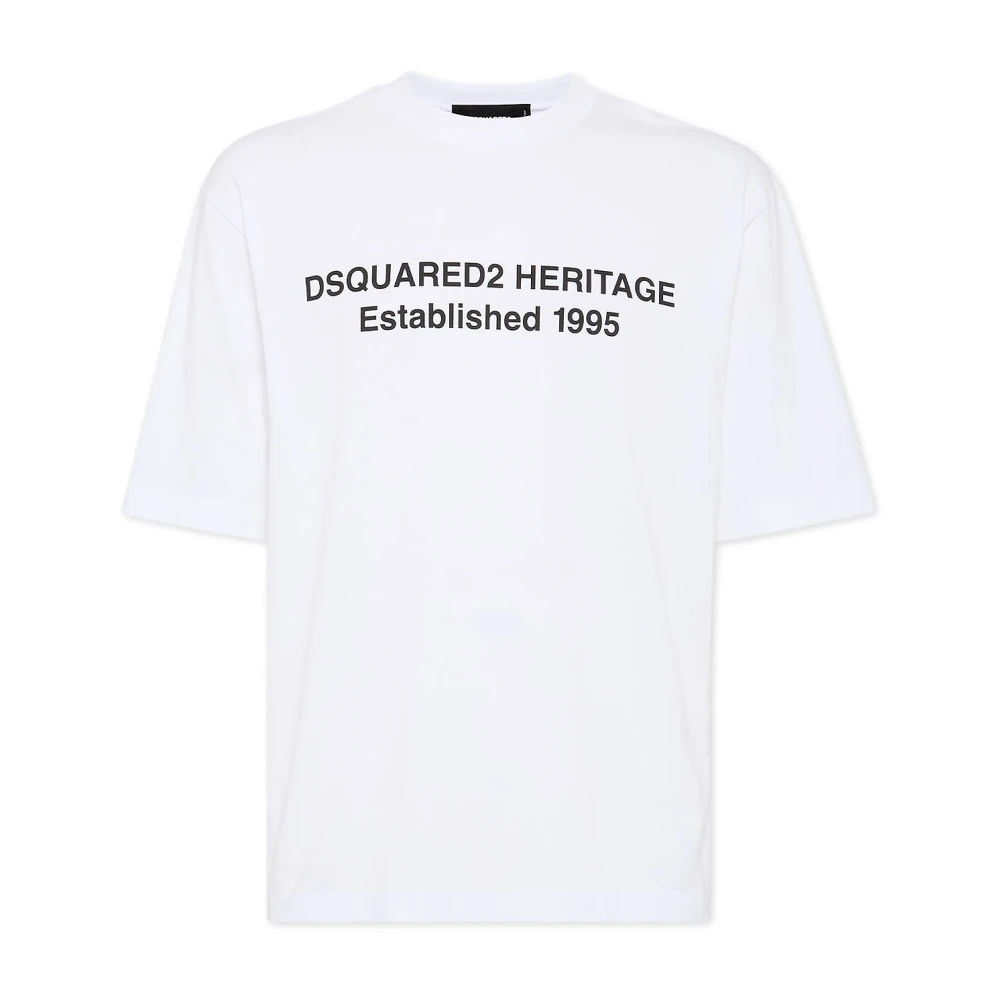 Dsquared2 , T-Shirts, Male, White, L, White Shirt For Men