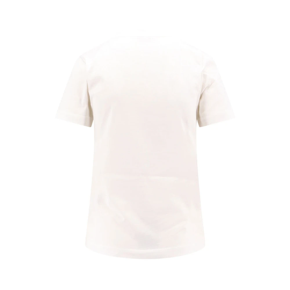 Moncler Katoenen T-shirt met Frontlogo White Dames