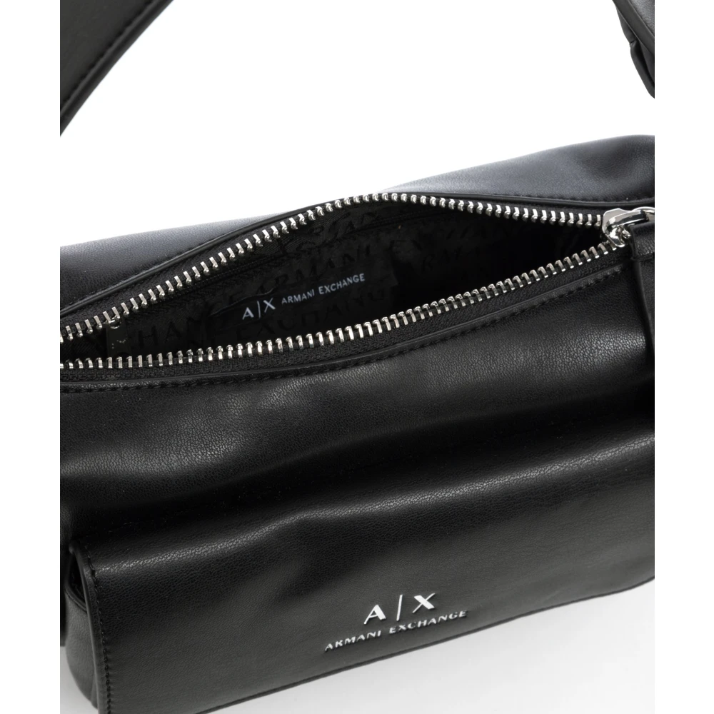 Armani Exchange Stijlvolle Hobo Tas met Ritssluiting Black Dames