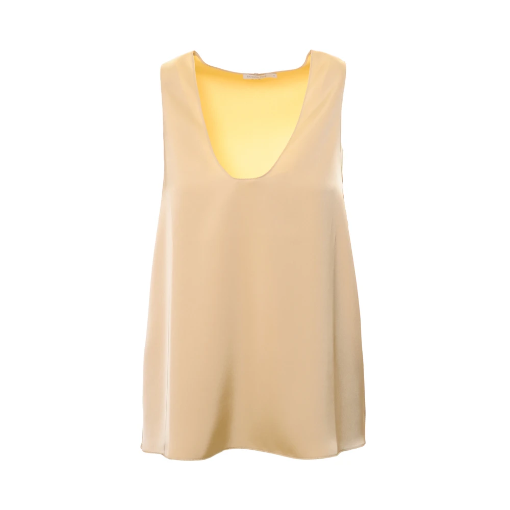 Patrizia Pepe Beige Shiny Satin Blouse