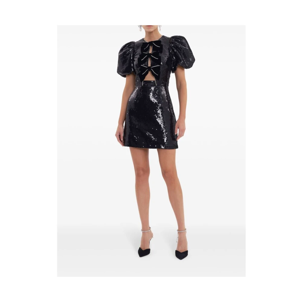 Rebecca Vallance Zwarte Paillet A-Lijn Jurk Black Dames