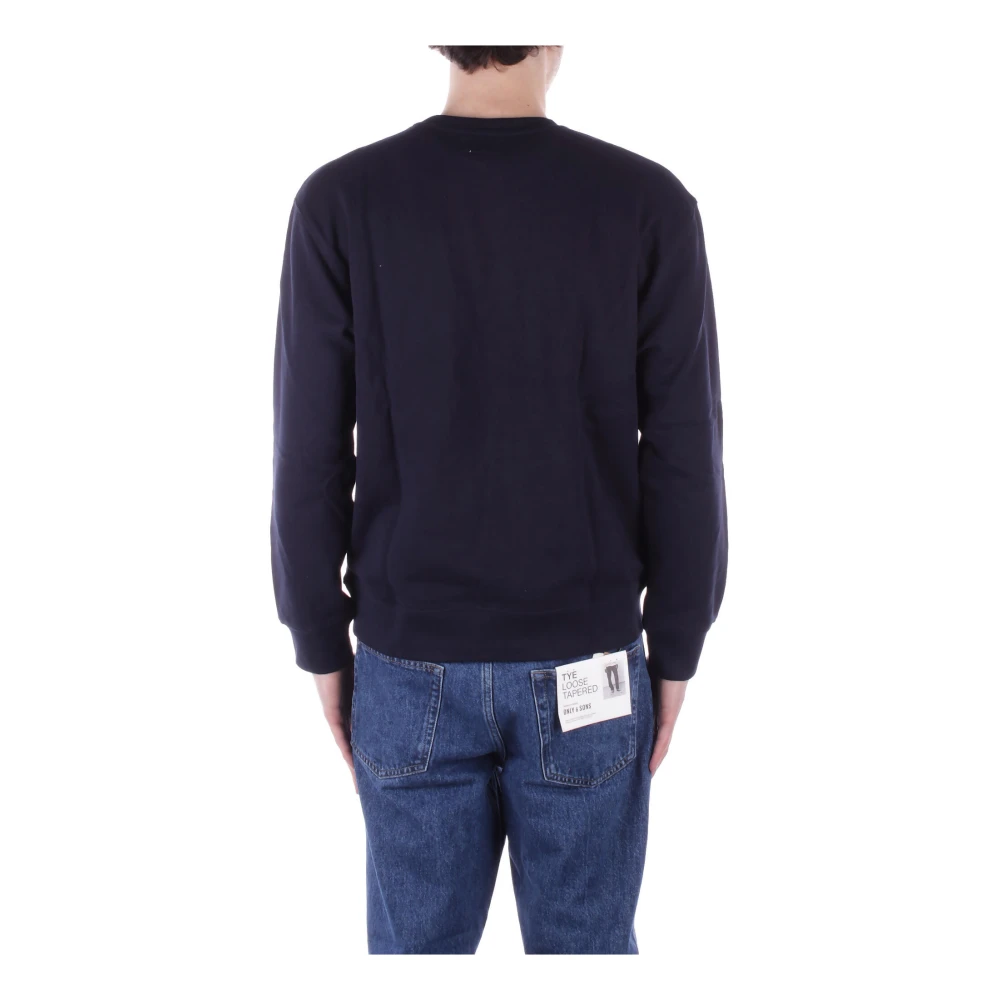 Guess Blauwe Logo Front Sweater Blue Heren