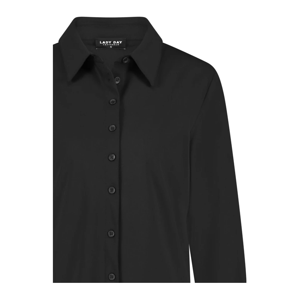 Lady Day Zwarte Brooklyn Blouse met Kraag Black Dames