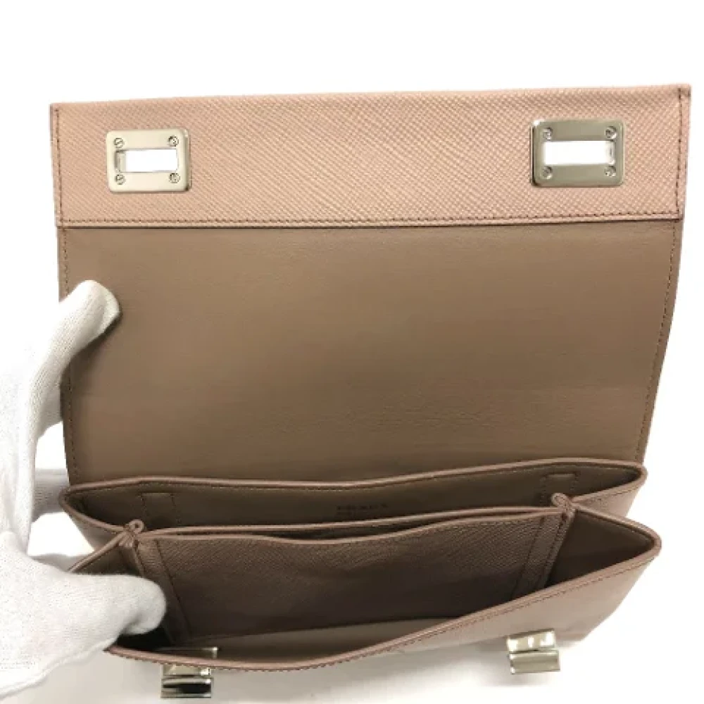 Prada Vintage Pre-owned Leather prada-bags Beige Dames