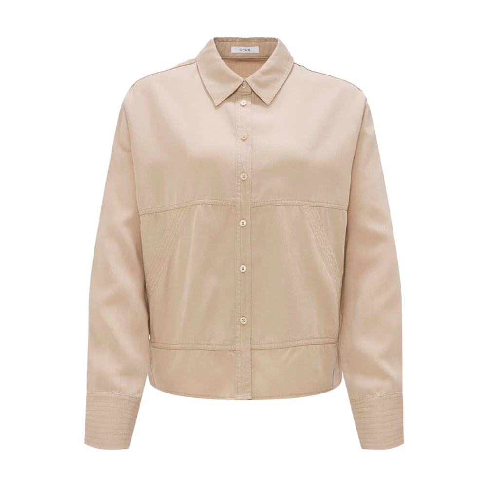 Opus Blouse met lange mouwen en Fjuri Beige Dames