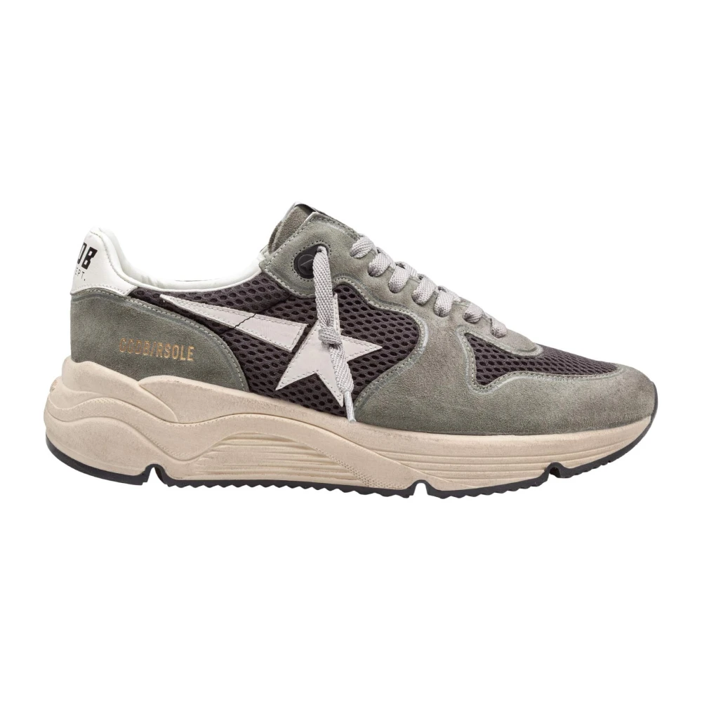 Golden Goose Men's Green/Golden Running Sole Sneakers