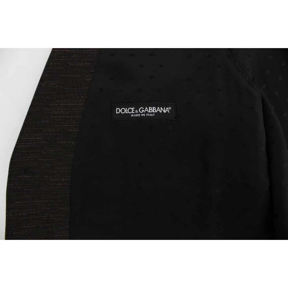 Dolce & Gabbana Elegante Bruin-Zwart Wollen Blend Jurk Vest Black Heren