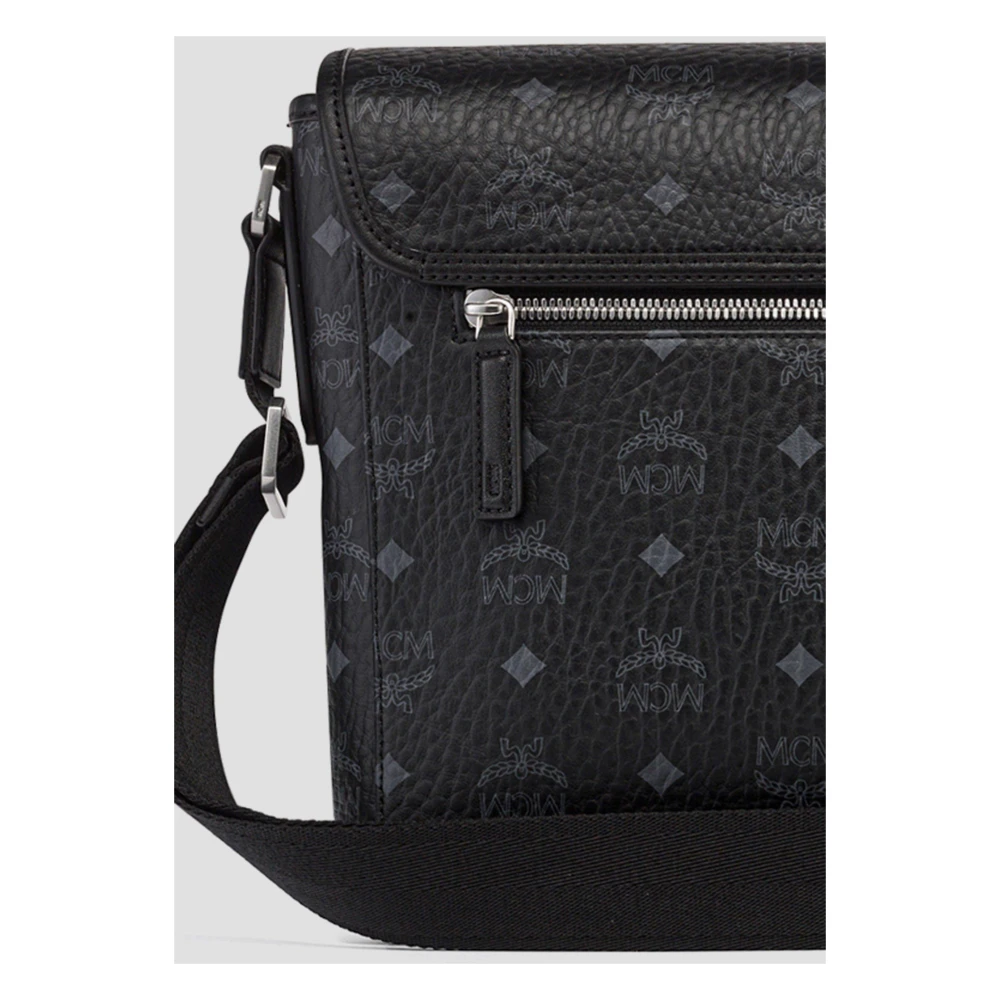 MCM Aren Messenger Tas in Visetos Black Dames