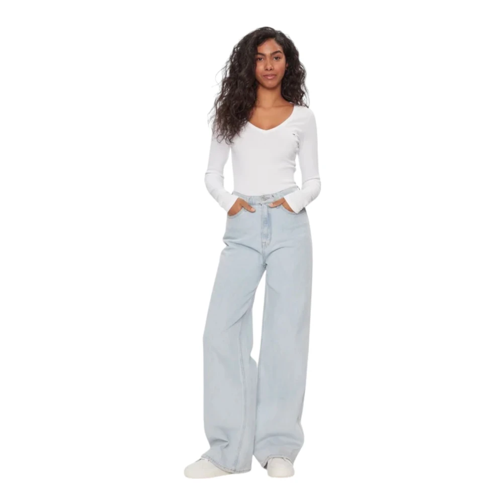 Tommy Jeans V-hals Top White Dames