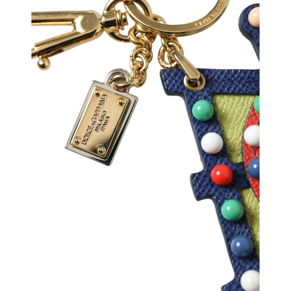 Dolce & Gabbana Multicolor Cellulose Designer Sleutelhanger Multicolor Dames