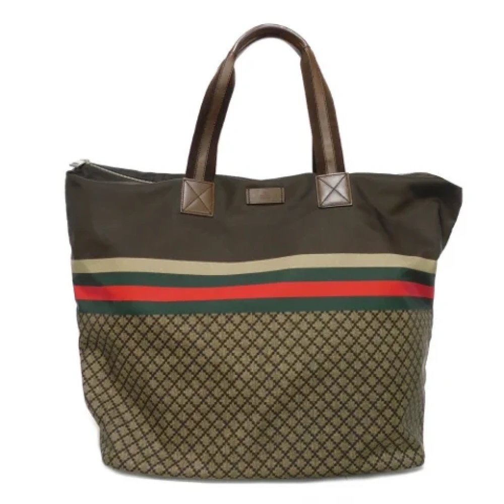 Gucci Vintage Pre-owned Nylon handbags Brown Dames