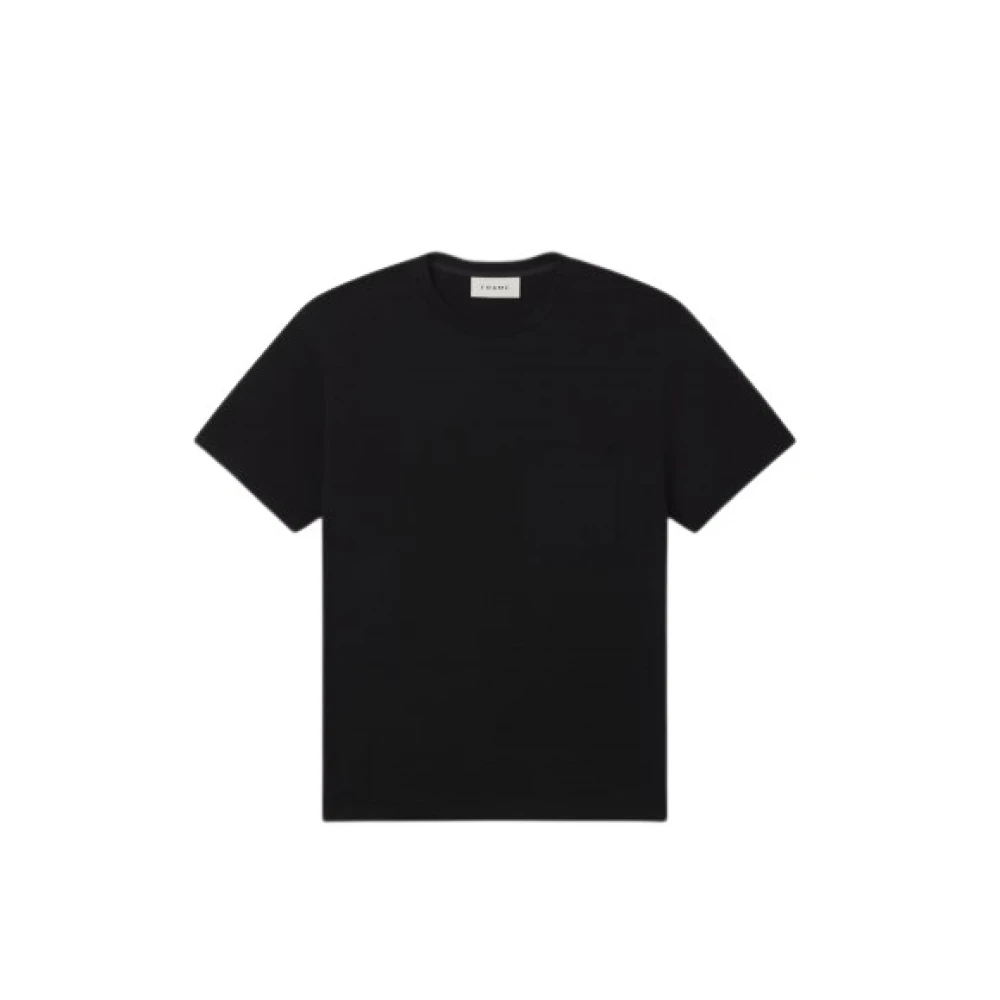 Frame Wollen T-shirt voor volwassen garderobe Black Heren