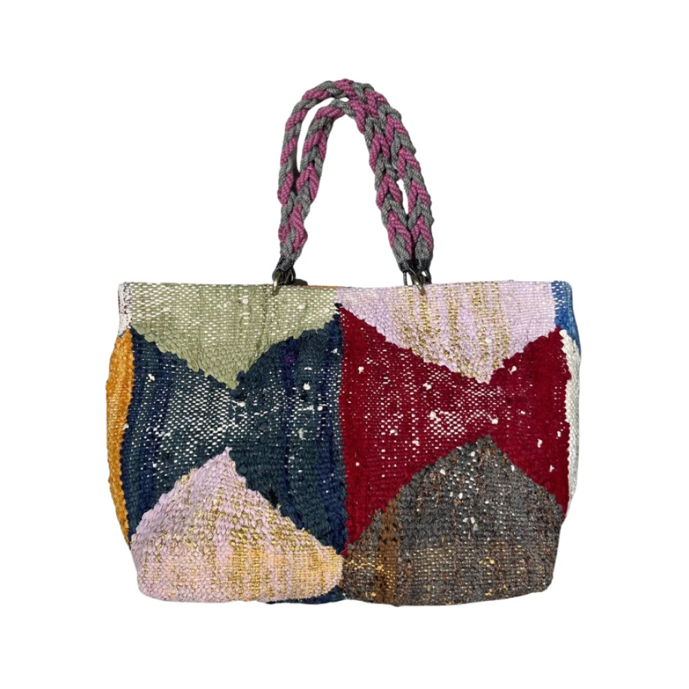 Claramonte Handgeweven Multicolor Katoenen Tote Tas Multicolor Dames