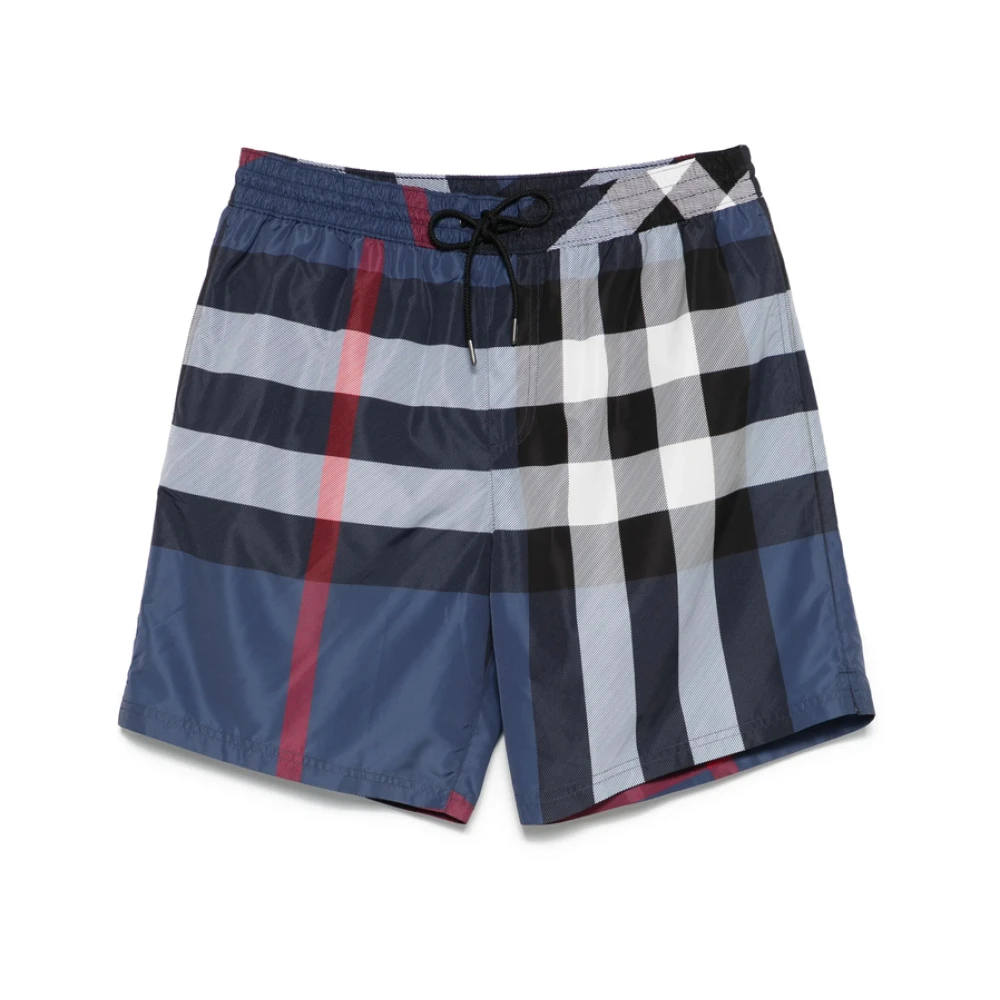 Burberry Indigo Blauwe Beachwear met Trekkoord Tailleband Blue Heren