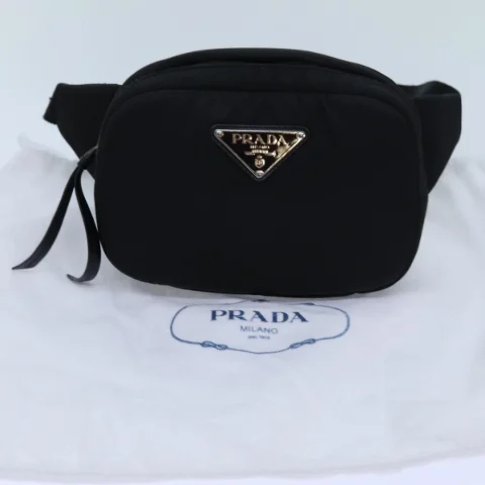Prada Vintage Pre-owned Nylon crossbody-bags Black Dames