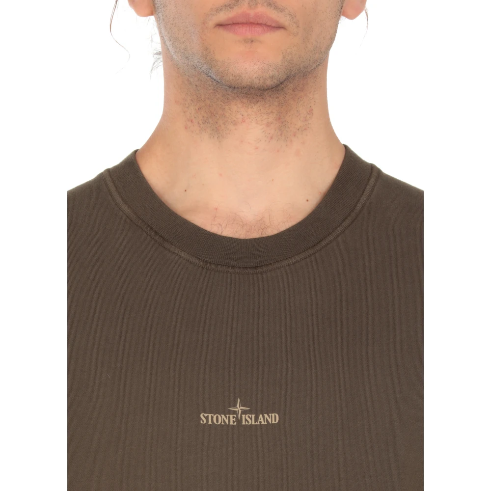 Stone Island Groene Katoenen Sweatshirt met Logoprint Green Heren